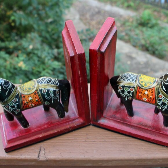Vintage wooden horse/donkey wooden bookends - Picture 6 of 6